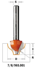 CMT Frez dekoracyjny A fi 19x50,8 mm S=12 R=6,4 Z2 RH 965.501.11