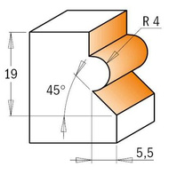 CMT Frez do boazerii paneli ściennych fi 23,8 S12 R4,0  Z2 RH 961.601.11