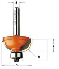 CMT Frez profilowy Cavetto 25,4x52,8 mm S6,35 mm R4,8 mm Z2 RH 864.048.11