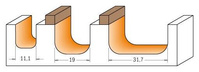 CMT Frez kształtowy do korytek i czasz D=19 I=16 L=60,4 S=12 R=6,4 951.501.11