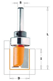 CMT Frez prosty z górnym łożyskiem 16 mm trzpień 8 mm RH Z2 911.160.11B