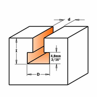 CMT Frez do otworów pod zamek fi 10,5x48 mm S=8 mm Z1 RH 950.003.11