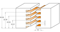 CMT Frez do połączeń palcowych i klinowych 47,6x97 mm S12,7 Z3 RH 800.616.11
