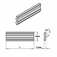 CMT Nóż strugający Tersa 220 mm 220x10x2,3 18% HSS komplet 2szt. KS1.220.01