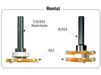 CMT Trzpień do frezów piłkowych S=8 L=55 bez łożyska blokady 924.081.00
