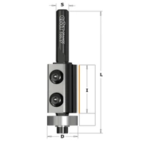 CMT Frez na płytki wymienne HM fi 19x57 mm Trzpień 8 mm RH Z2 657.190.11