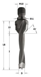 CMT WIERTŁO Z GWINTEM 10/30/45/M10/11X4 327.100.11