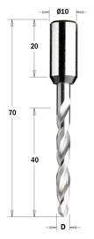 CMT Wiertło przelotowe LH D=4 I=35 L=70 S=10 314.040.22